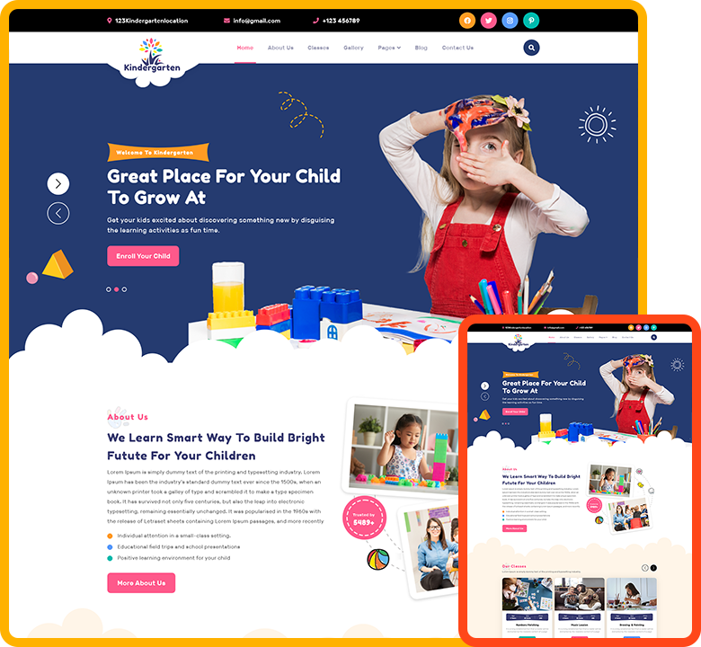 Free Playschool Classes WordPress Theme