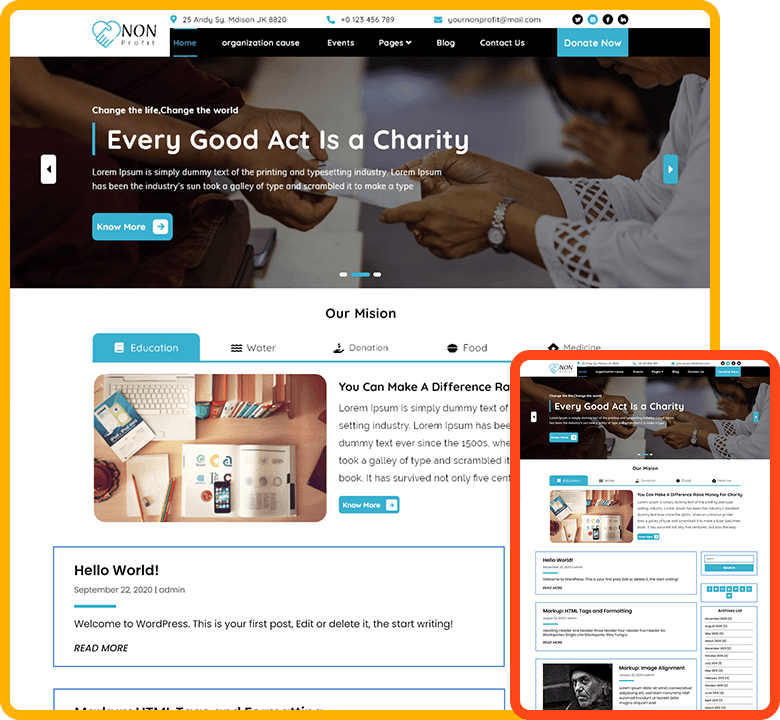 Free Fundraiser WordPress Theme